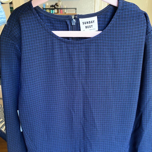 Women’s Aritzia Blue Checker Dress, Size 00, NWT - Picture 1 of 5